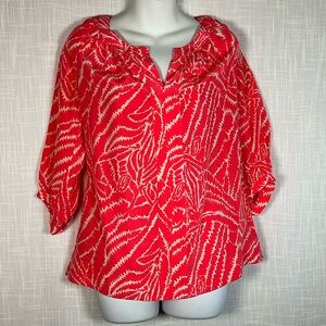Lilly Pulitzer Top Size Small Coral 100% Silk Lightweight Soft